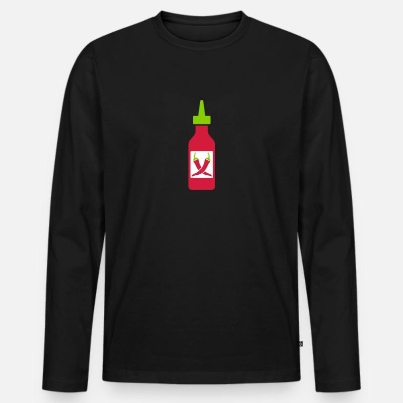 Chili - Männer Premium Bio Langarmshirt - Schwarz