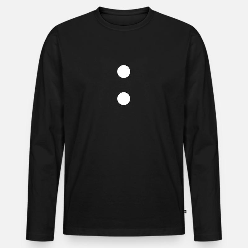 Doppelpunkt / Kreis - Männer Premium Bio Langarmshirt - Schwarz
