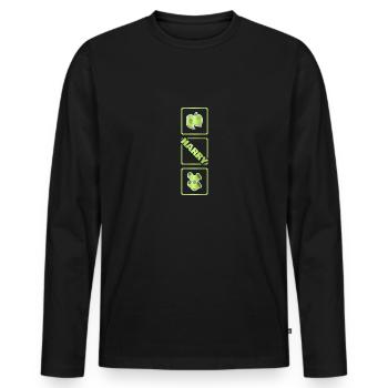 Cadeau pour Harry - T-shirt manches longues Premium bio Homme - noir - Devant - Nico (187cm)