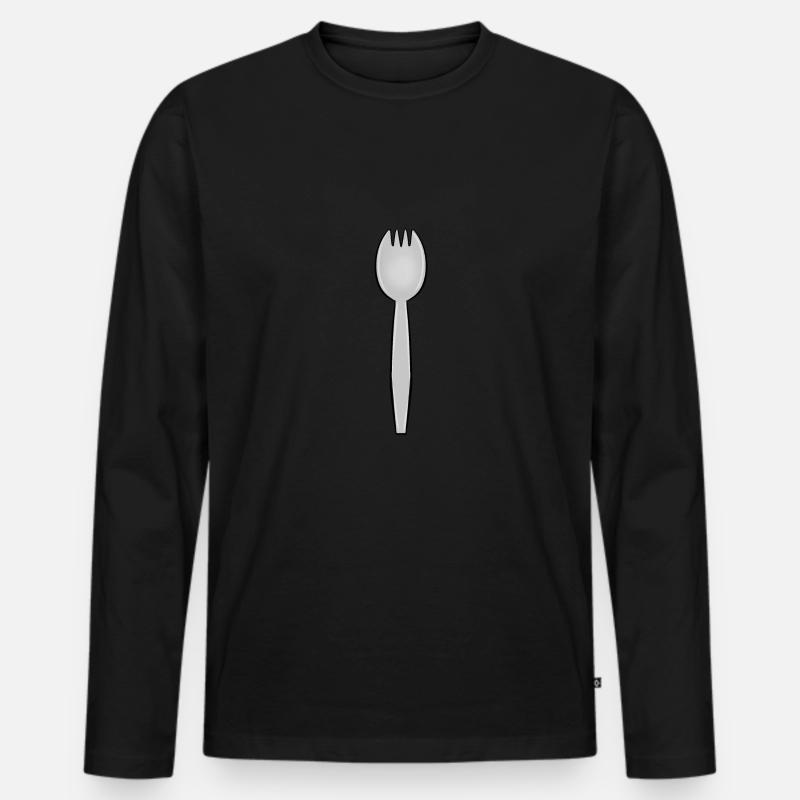 Göffel - Männer Premium Bio Langarmshirt - Schwarz