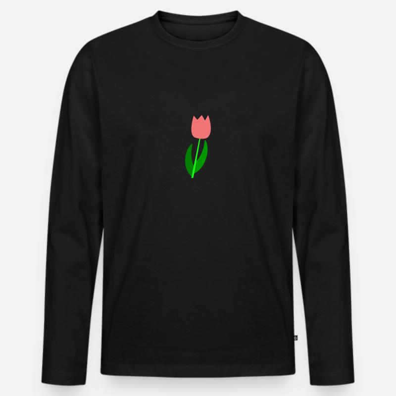 Tulip Niederlande - Männer Premium Bio Langarmshirt - Schwarz