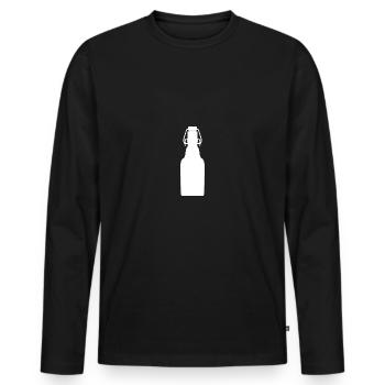 Bierflasche in Weiß! Bier Geschenk Idee Alkohol - Männer Premium Bio Langarmshirt - Schwarz - Vorne - Nico (187cm)