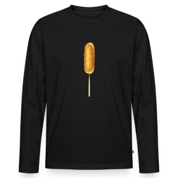 Corn Dog Corndog - Men's Premium Organic Long Sleeve Shirt - black - Front - Nico (187cm)