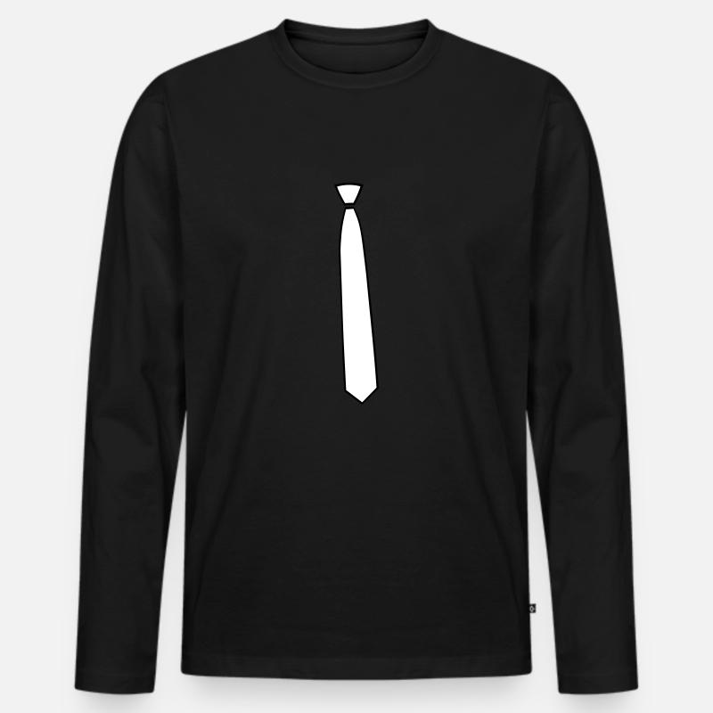 Schlips Krawatte für Anzug-Imitat - Männer Premium Bio Langarmshirt - Schwarz