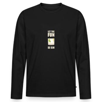 Let The Fun Be Gin Alcohol - Männer Premium Bio Langarmshirt - Schwarz - Vorne - Nico (187cm)