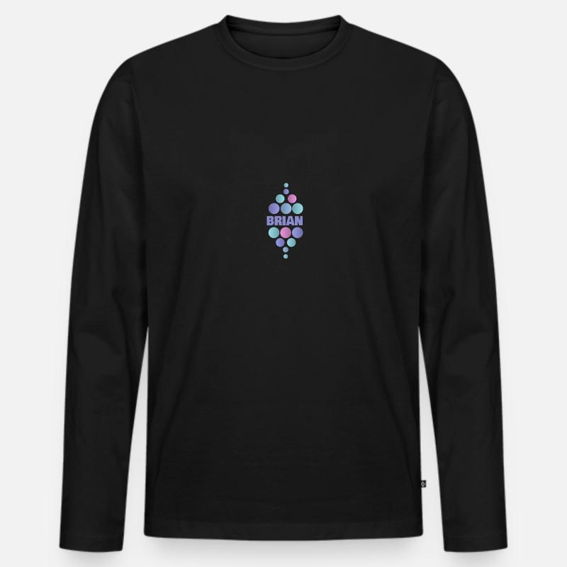 Vorname Brian - Männer Premium Bio Langarmshirt - Schwarz