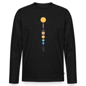 Sonnensystem - Männer Premium Bio Langarmshirt - Schwarz - Vorne - Nico (187cm)