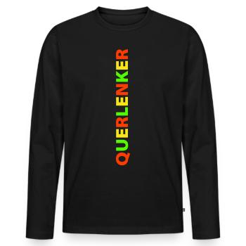 Sei anders - Männer Premium Bio Langarmshirt - Schwarz - Vorne - Nico (187cm)