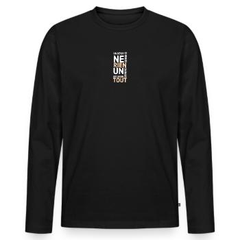 un désir ne change rien une décision change tout - T-shirt manches longues Premium bio Homme - noir - Devant - Nico (187cm)