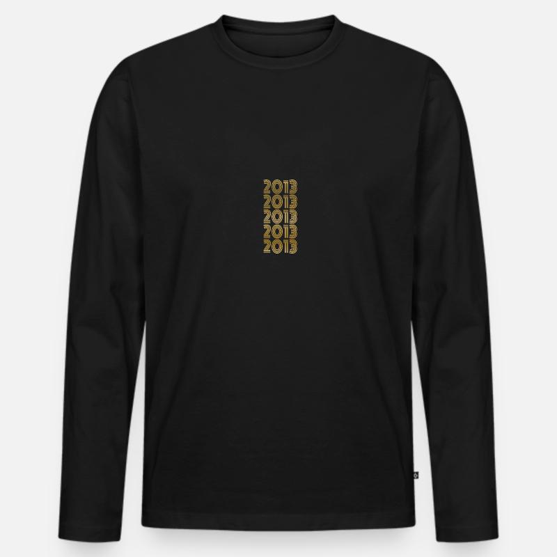 2013 - Männer Premium Bio Langarmshirt - Schwarz