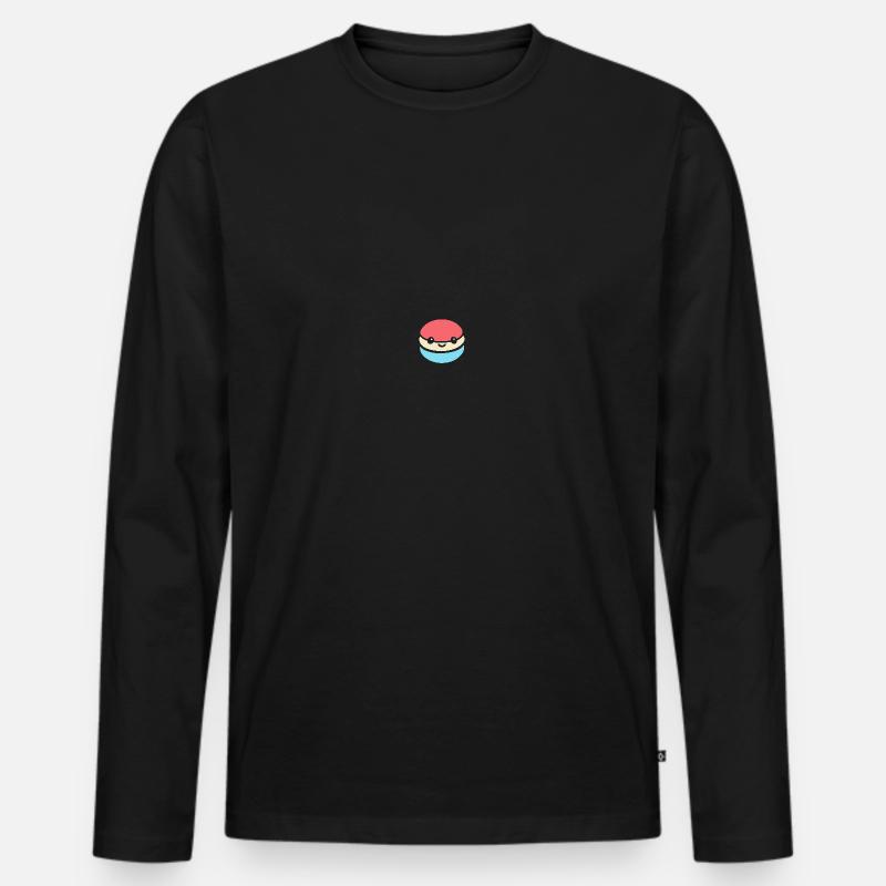 Makrone - Männer Premium Bio Langarmshirt - Schwarz