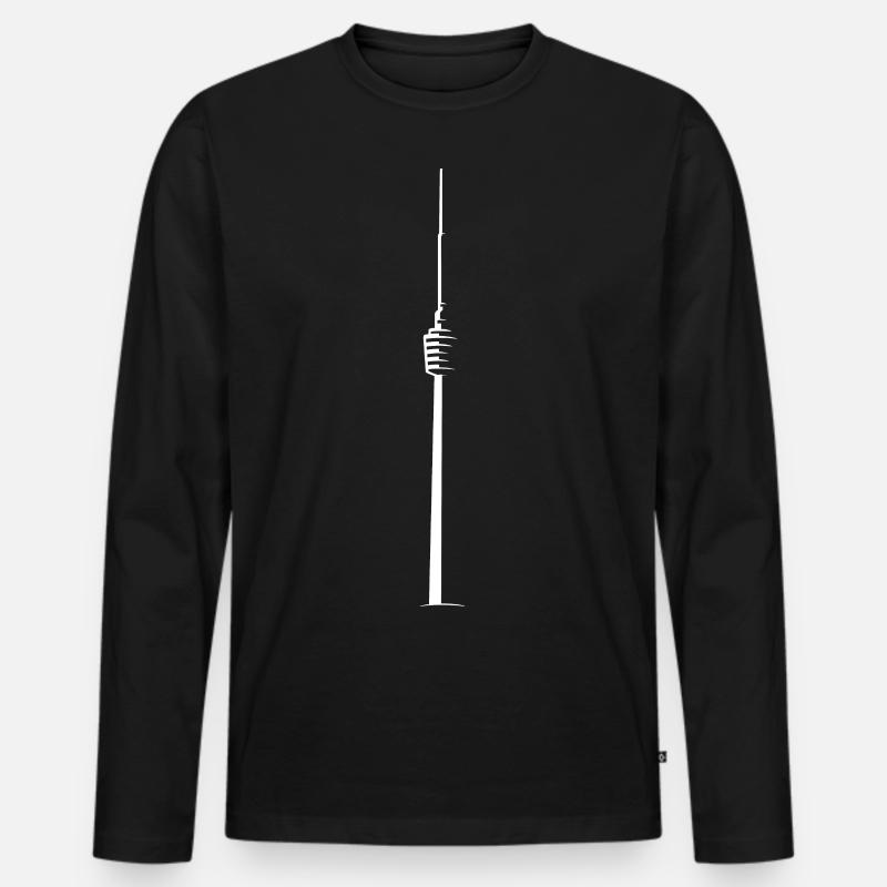 Fernsehturm#20 - Männer Premium Bio Langarmshirt - Schwarz