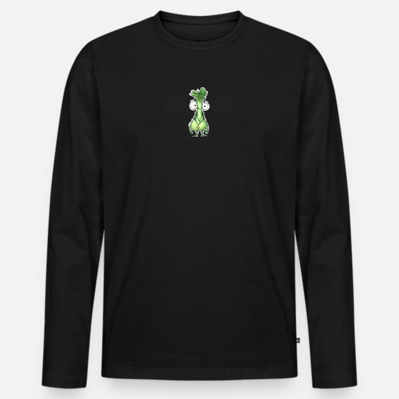 Lauchheld im Mantel - Männer Premium Bio Langarmshirt - Schwarz