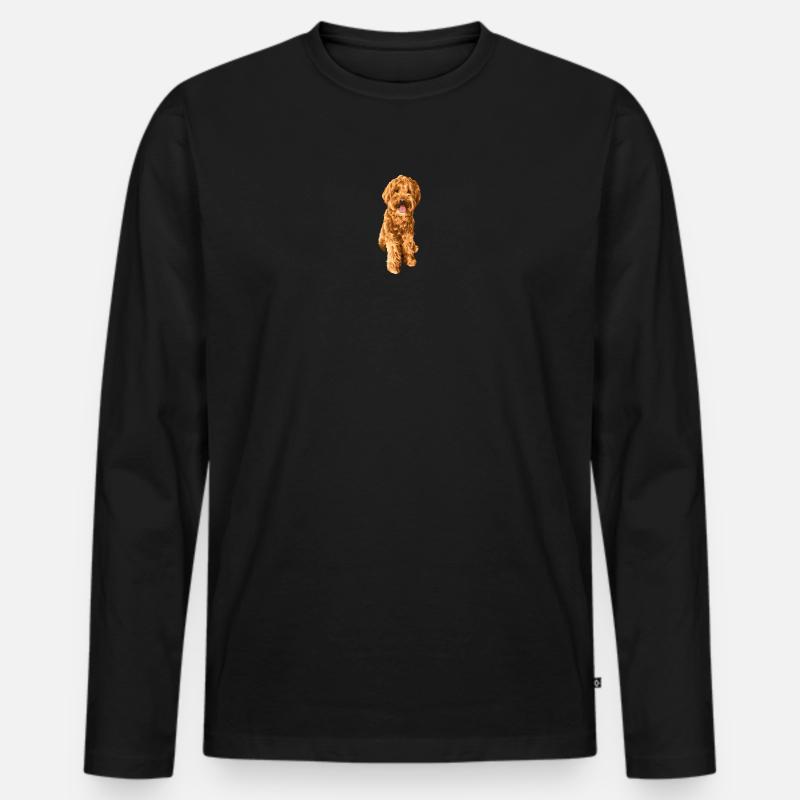 Goldendoodle Schnoodle - Männer Premium Bio Langarmshirt - Schwarz