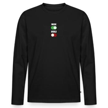Music On World Off - T-shirt manches longues Premium bio Homme - noir - Devant - Nico (187cm)