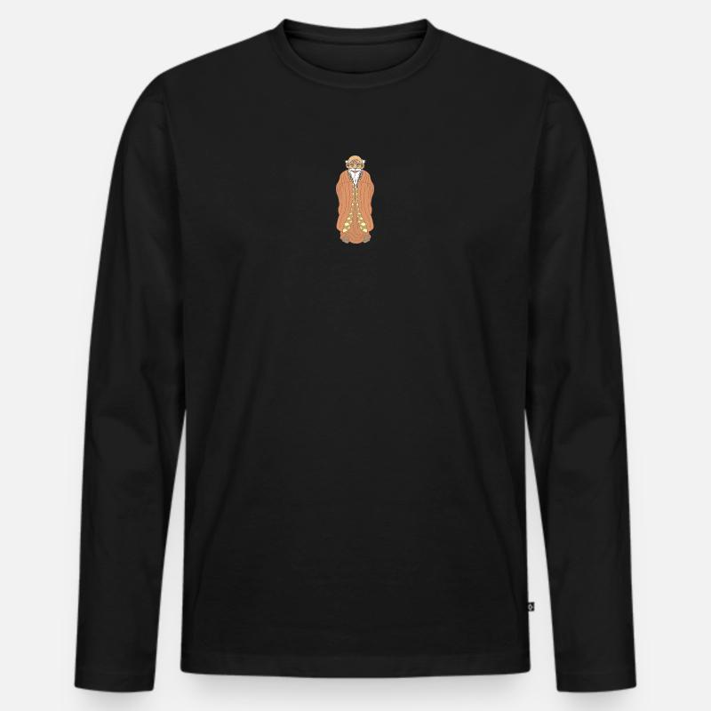 Zen-Meister – Weiser Mann mit Bart - Männer Premium Bio Langarmshirt - Schwarz