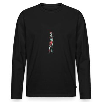Basket-ball - T-shirt manches longues Premium bio Homme - noir - Devant - Nico (187cm)