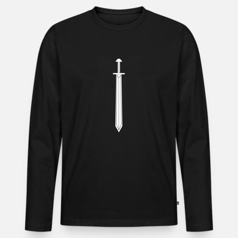 Schwert - Männer Premium Bio Langarmshirt - Schwarz
