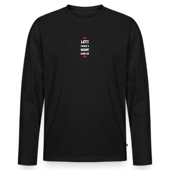 Dansons une nuit dessus ! - T-shirt manches longues Premium bio Homme - noir - Devant - Nico (187cm)