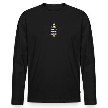Dansons une nuit dessus ! - T-shirt manches longues Premium bio Homme - noir - Devant - Nico (187cm)