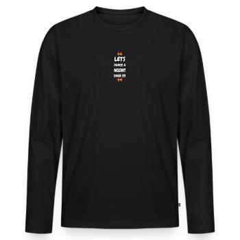 Dansons une nuit dessus ! - T-shirt manches longues Premium bio Homme - noir - Devant - Nico (187cm)