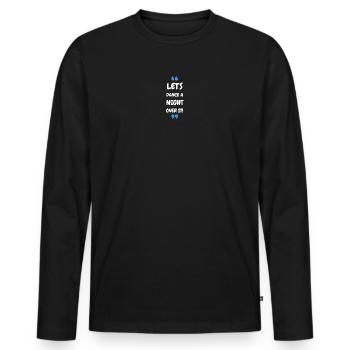 Dansons une nuit dessus ! - T-shirt manches longues Premium bio Homme - noir - Devant - Nico (187cm)