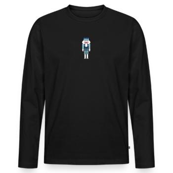 Nussknacker Rauten Rhomben Weihnachten Xmas Advent - Männer Premium Bio Langarmshirt - Schwarz - Vorne - Nico (187cm)