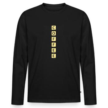 Kaffee | Cappuccino, espresso, Party - Männer Premium Bio Langarmshirt - Schwarz - Vorne - Nico (187cm)