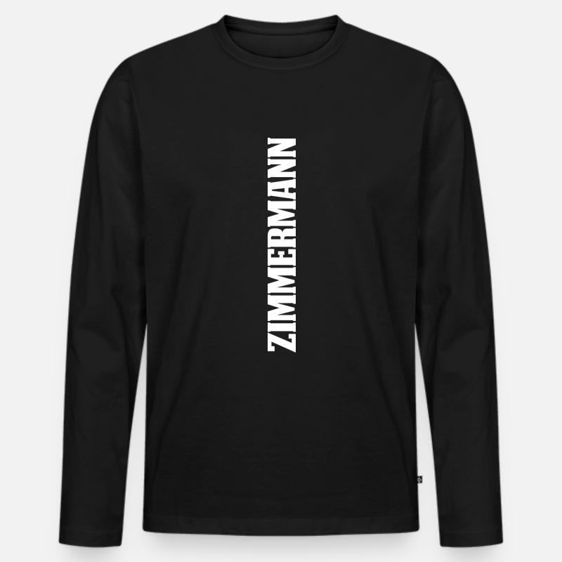Zimmermann Zimmerer - Männer Premium Bio Langarmshirt - Schwarz