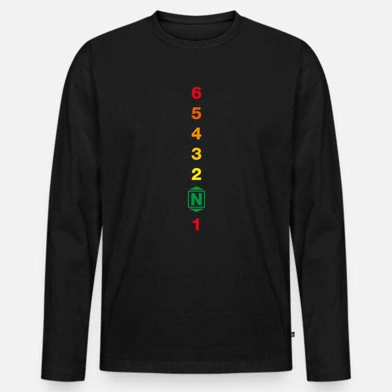 Motorrad-Getriebe-Sequenz - Männer Premium Bio Langarmshirt - Schwarz
