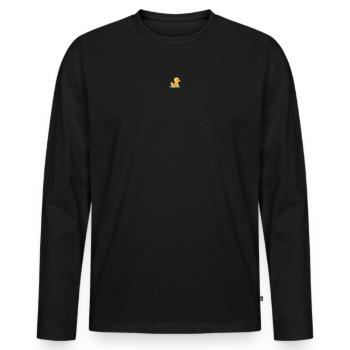 Canard en plastique - T-shirt manches longues Premium bio Homme - noir - Devant - Nico (187cm)