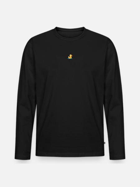 Quietscheentchen - Männer Premium Bio Langarmshirt - Schwarz