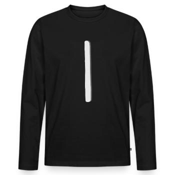 Futhark Runic Alphabet Isa - Men's Premium Organic Long Sleeve Shirt - black - Front - Nico (187cm)