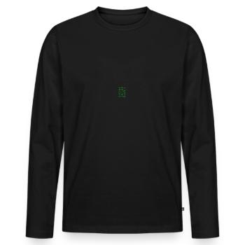 Green binary code web developer funny humor - Men's Premium Organic Long Sleeve Shirt - black - Front - Nico (187cm)
