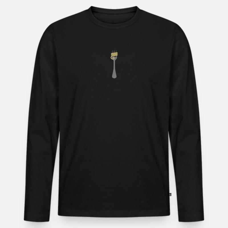 6061912 119166584 spaghetti - Männer Premium Bio Langarmshirt - Schwarz