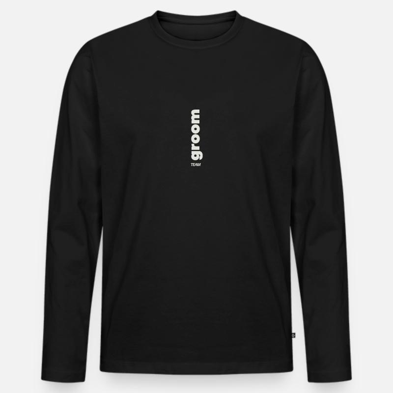 Team Groom - Männer Premium Bio Langarmshirt - Schwarz