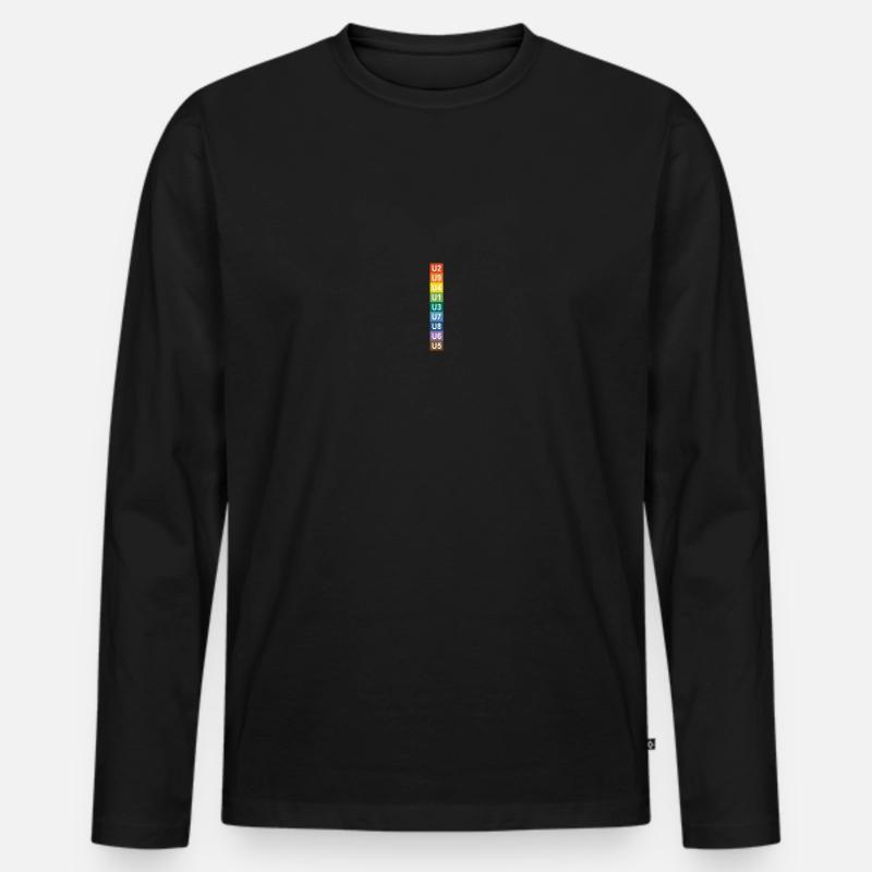 U-Bahn Regenbogen Berlin - Männer Premium Bio Langarmshirt - Schwarz