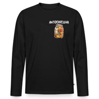Antidepressiva süße Katzen im Glas - Männer Premium Bio Langarmshirt - Schwarz - Vorne - Nico (187cm)