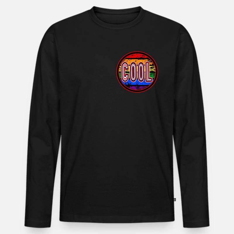 Cool mit lustigen Hintergrund - Männer Premium Bio Langarmshirt - Schwarz