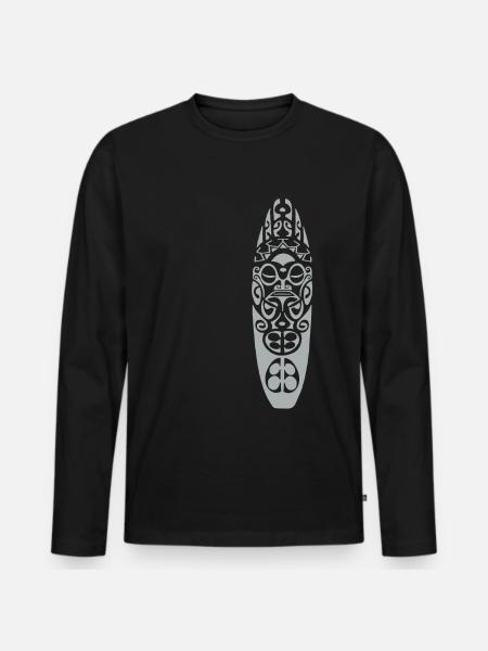 MAORI - Men's Premium Organic Long Sleeve Shirt - black