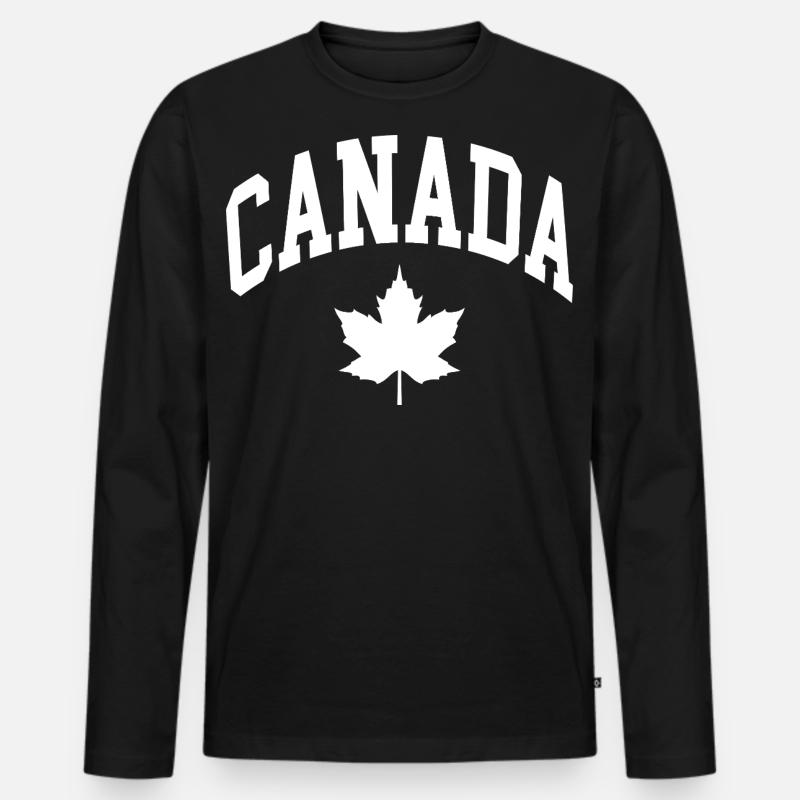 Kanada Flagge - Männer Premium Bio Langarmshirt - Schwarz