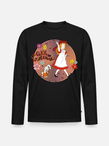 Alice Im Wunderland Entdeckungsreise Mit Benny - Männer Premium Bio Langarmshirt - Schwarz