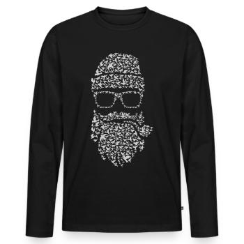 Birds Beard - Männer Premium Bio Langarmshirt - Schwarz - Vorne - Nico (187cm)
