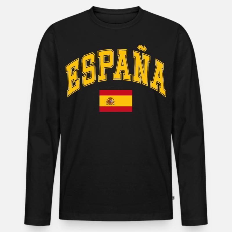 Spanien Flagge - Männer Premium Bio Langarmshirt - Schwarz
