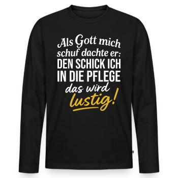 Altenpflege Altenpfleger Pflegepersonal Pfleger - Männer Premium Bio Langarmshirt - Schwarz - Vorne - Nico (187cm)