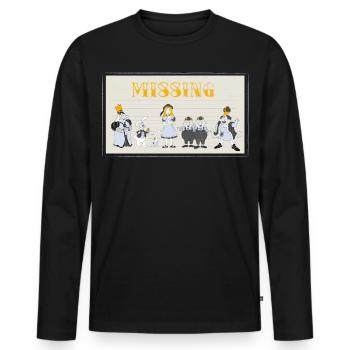 Alice Au Pays Des Merveilles Disparue - T-shirt manches longues Premium bio Homme - noir - Devant - Nico (187cm)