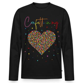 Confetti im Herzen - Confetti in my heart - Men's Premium Organic Long Sleeve Shirt - black - Front - Nico (187cm)