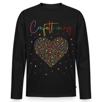 Confetti im Herzen - Confetti in my heart - Men's Premium Organic Long Sleeve Shirt - black - Front - Nico (187cm)
