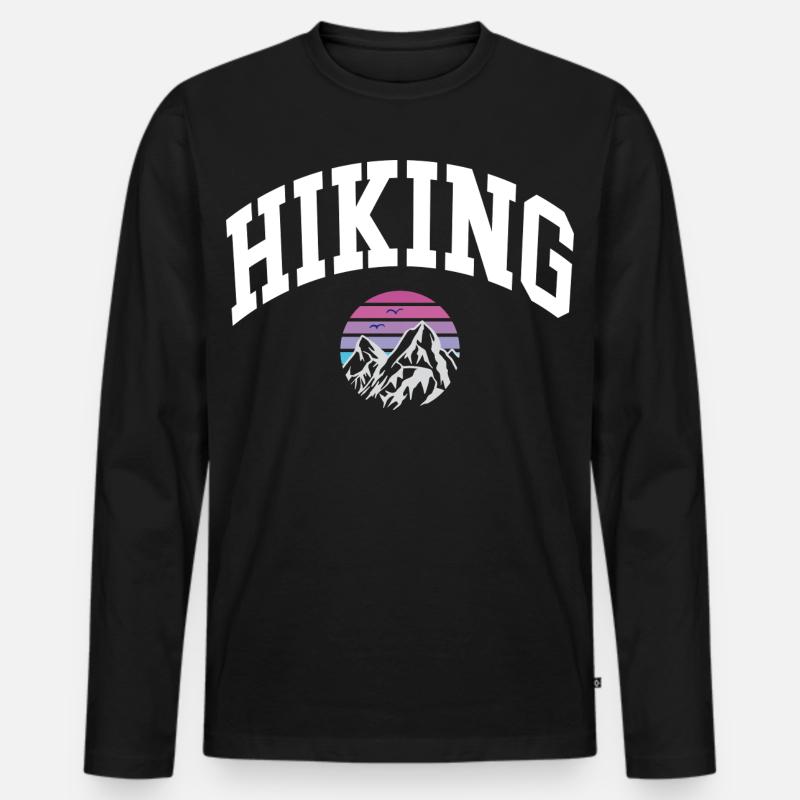 Wandern - Männer Premium Bio Langarmshirt - Schwarz