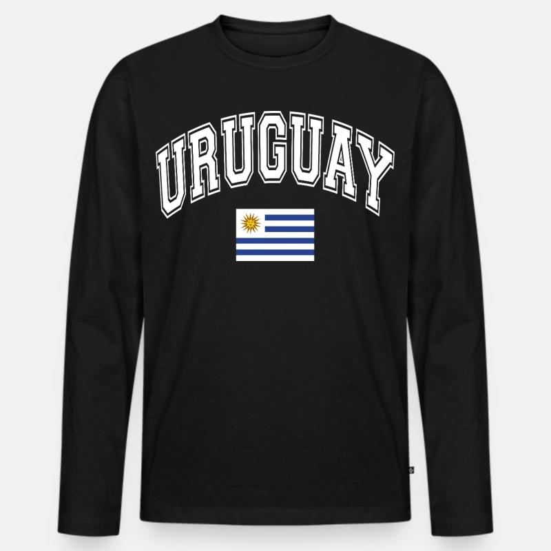 Uruguay Flagge - Männer Premium Bio Langarmshirt - Schwarz